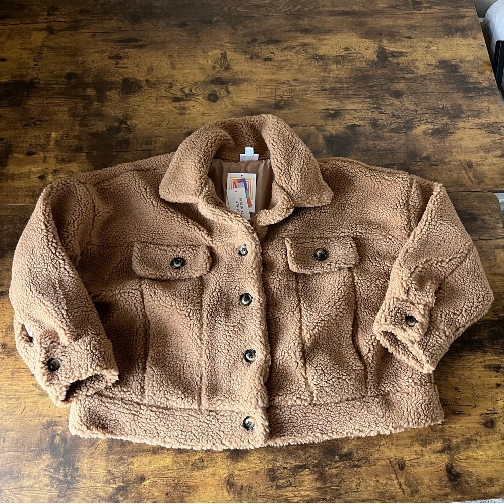 LuLaRoe Berlin Tan Sherpa Teddy Coat Women's Size XL NWT‎